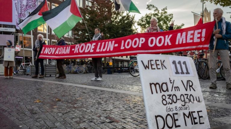 Hollanda'da Filistin'e destek için 111 haftadır sessiz protesto düzenleniyor